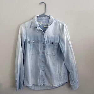 Madewell Light Blue Fade Wash Denim Top